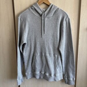 Threads 4 Thought Men's Gray Waffle Hoodie Long Sleeve Sustainable Size Large